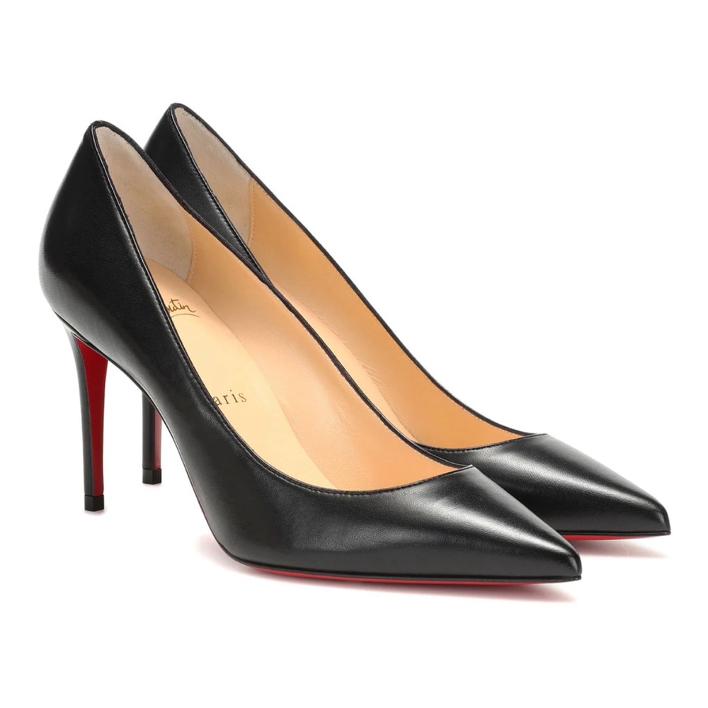 Christian Louboutin Kate 85 Shiny Nappa Pump in Black